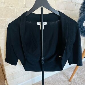 White House Black Market Black Short Sleeve Bolero